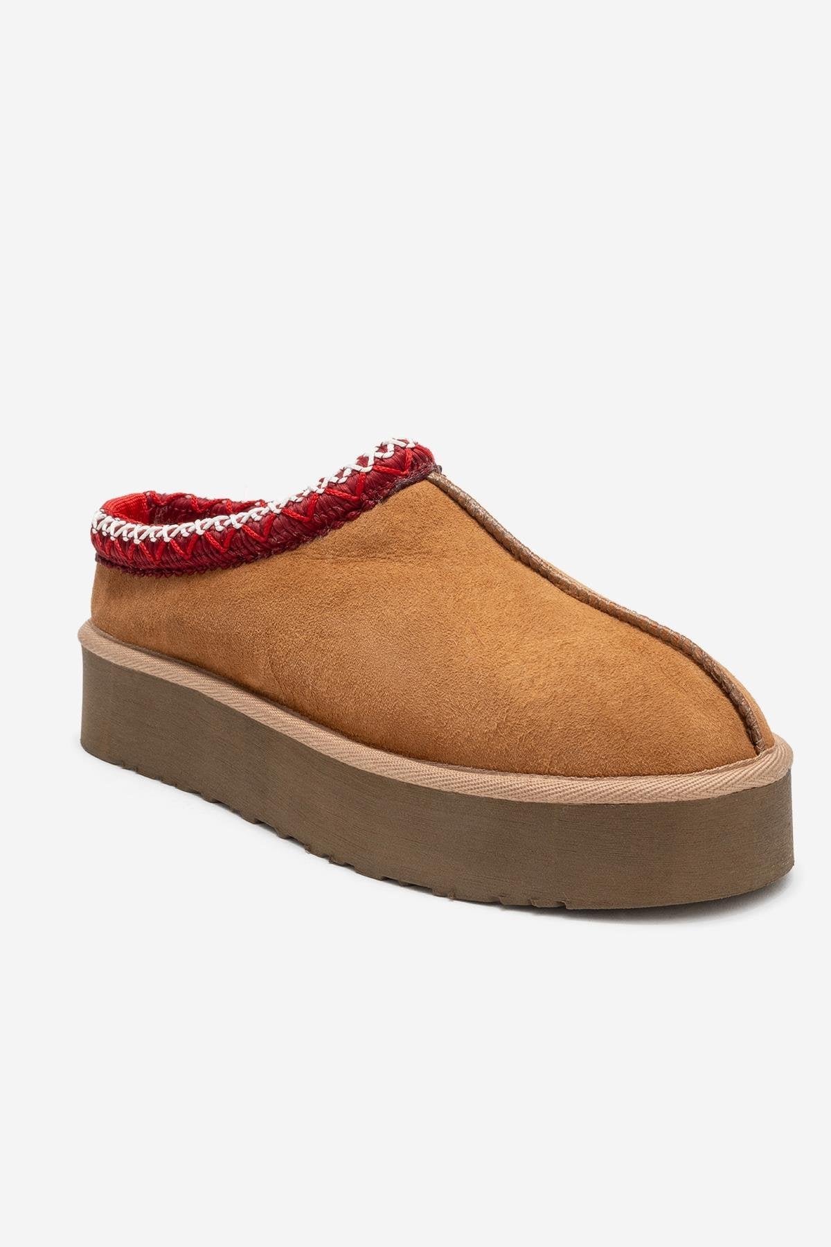 Avelia - Pantuflas de invierno de ante coñac (mujer)