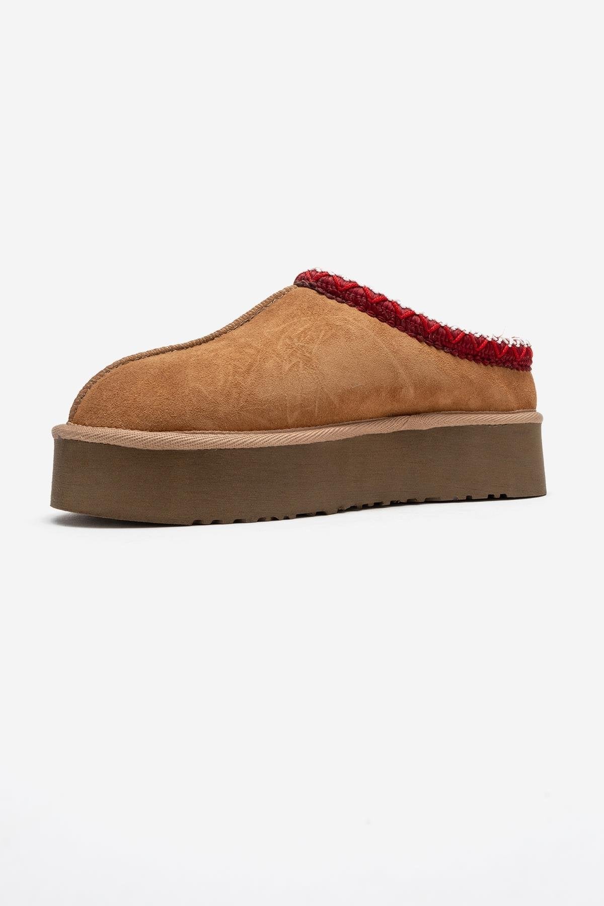 Avelia - Pantuflas de invierno de ante coñac (mujer)