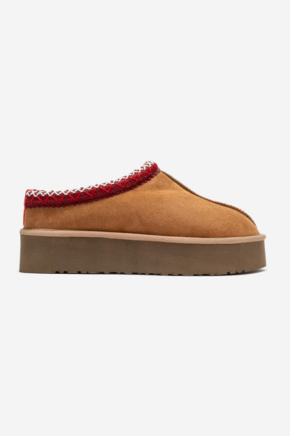 Avelia - Pantuflas de invierno de ante coñac (mujer)