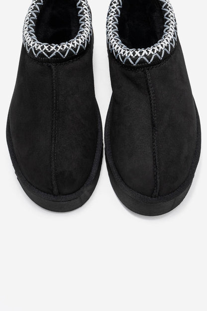 Avelia - Zapatillas de invierno de cuero de gamuza negras (mujer)