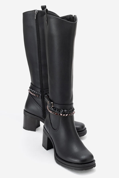 Viorra - Black Knee High Boot (Women)