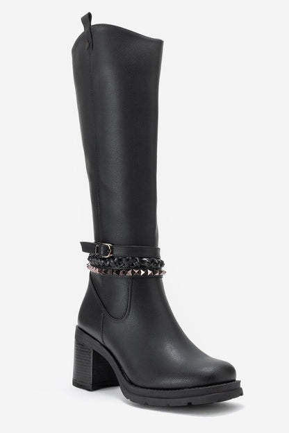 Viorra - Black Knee High Boot (Women)