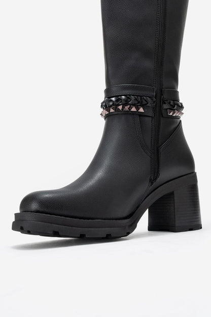 Viorra - Black Knee High Boot (Women)
