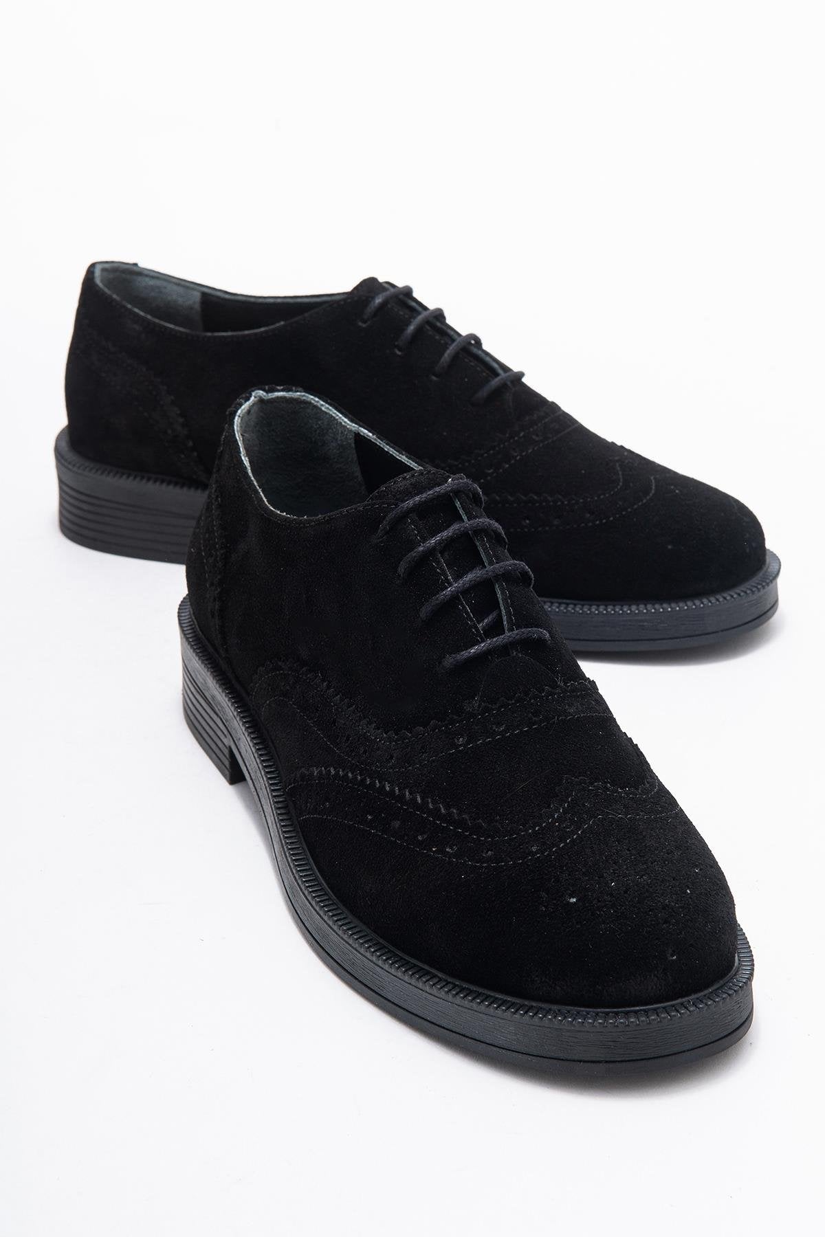 Avra - Zapatos Oxford de Ante Negro (Mujer)