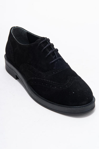 Avra - Zapatos Oxford de Ante Negro (Mujer)