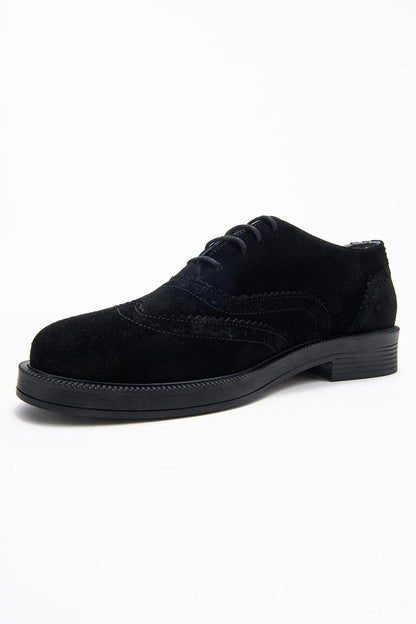 Avra - Zapatos Oxford de Ante Negro (Mujer)
