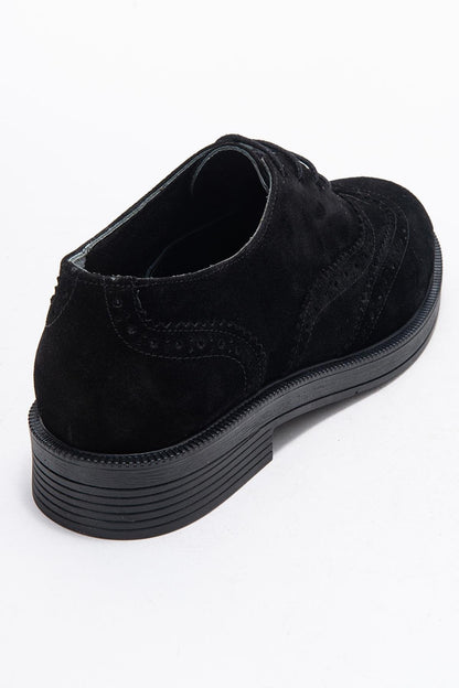 Avra - Zapatos Oxford de Ante Negro (Mujer)