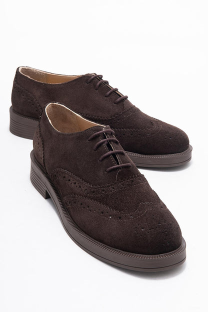 Avra - Zapatos Oxford de Ante Marrón (Mujer)