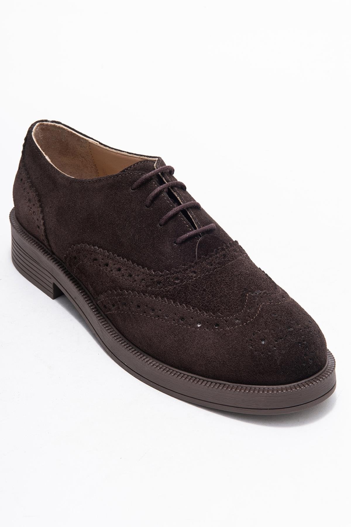 Avra - Zapatos Oxford de Ante Marrón (Mujer)