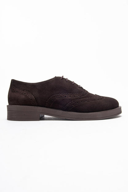 Avra - Zapatos Oxford de Ante Marrón (Mujer)