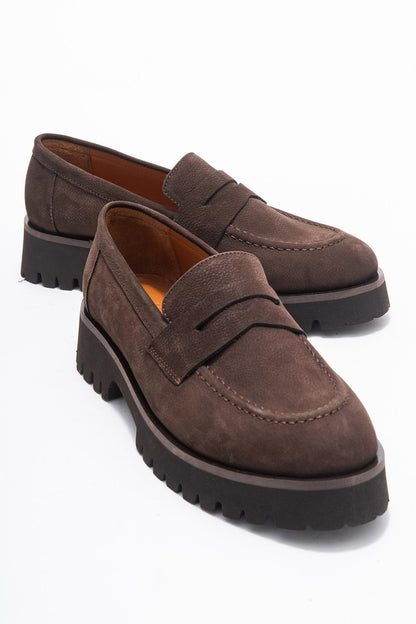 Vionel - Mocasín de cuero de gamuza marrón (mujer)