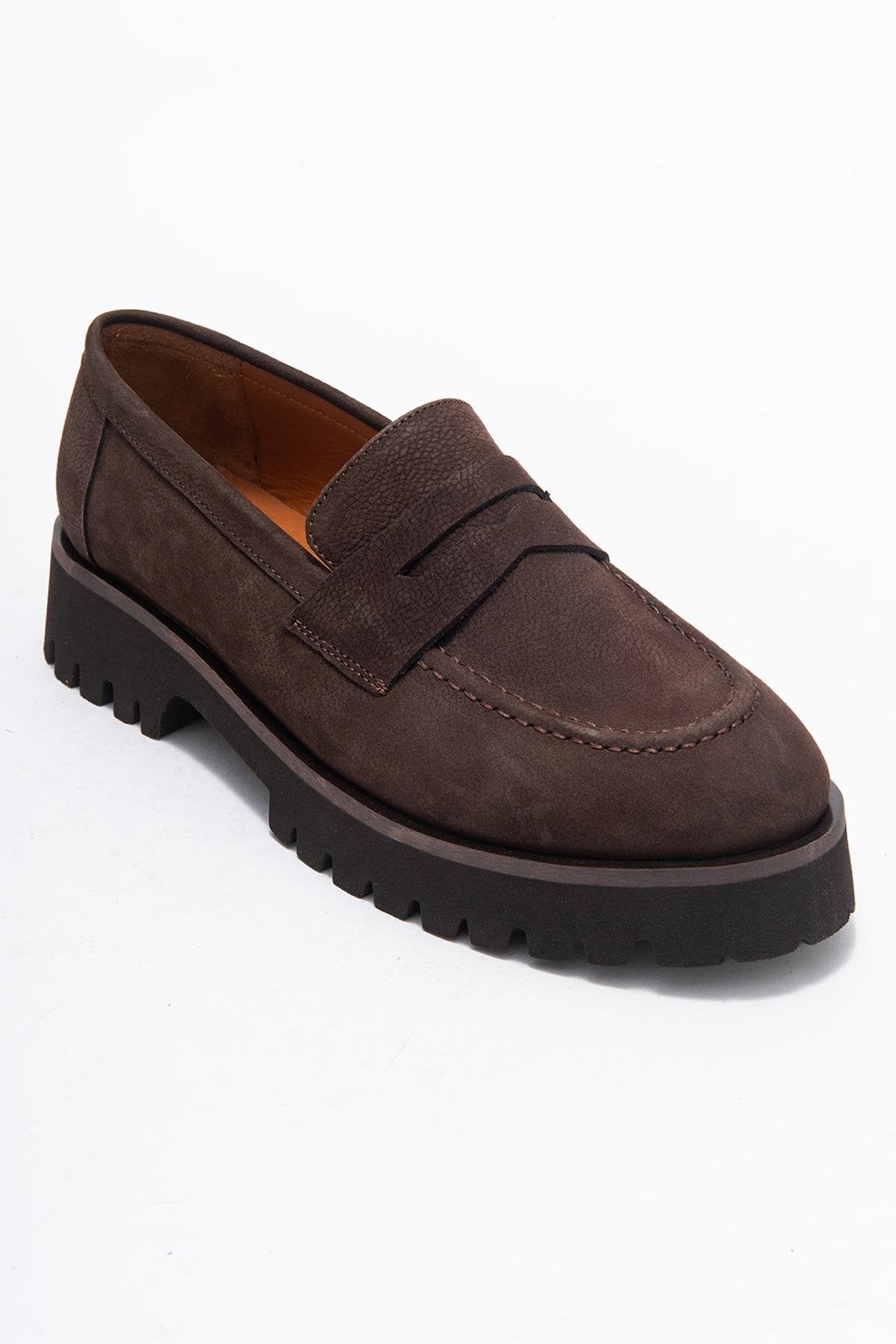 Vionel - Mocasín de cuero de gamuza marrón (mujer)