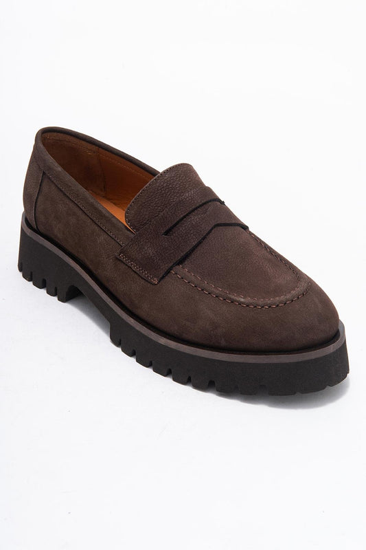 Vionel - Mocasín de cuero de gamuza marrón (mujer)