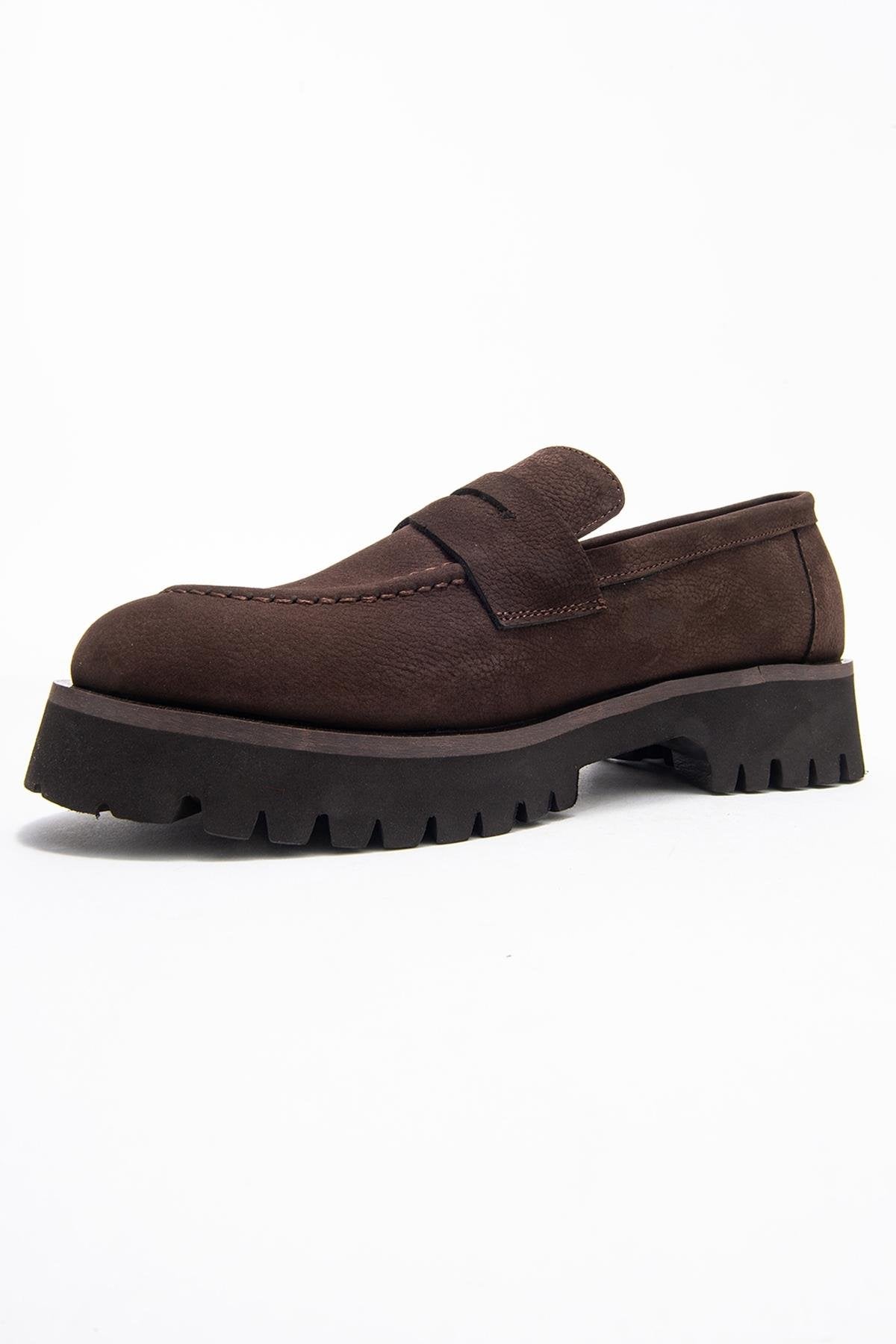 Vionel - Mocasín de cuero de gamuza marrón (mujer)