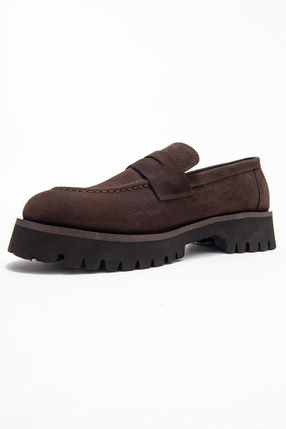 Vionel - Mocasín de cuero de gamuza marrón (mujer)