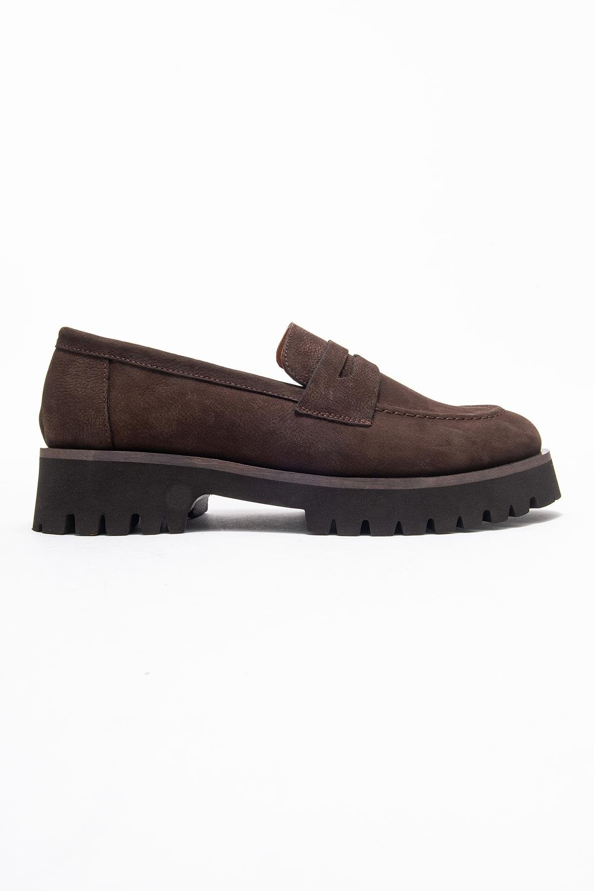 Vionel - Mocasín de cuero de gamuza marrón (mujer)
