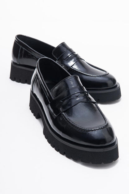 Vionel - Mocasín de charol negro (mujer)