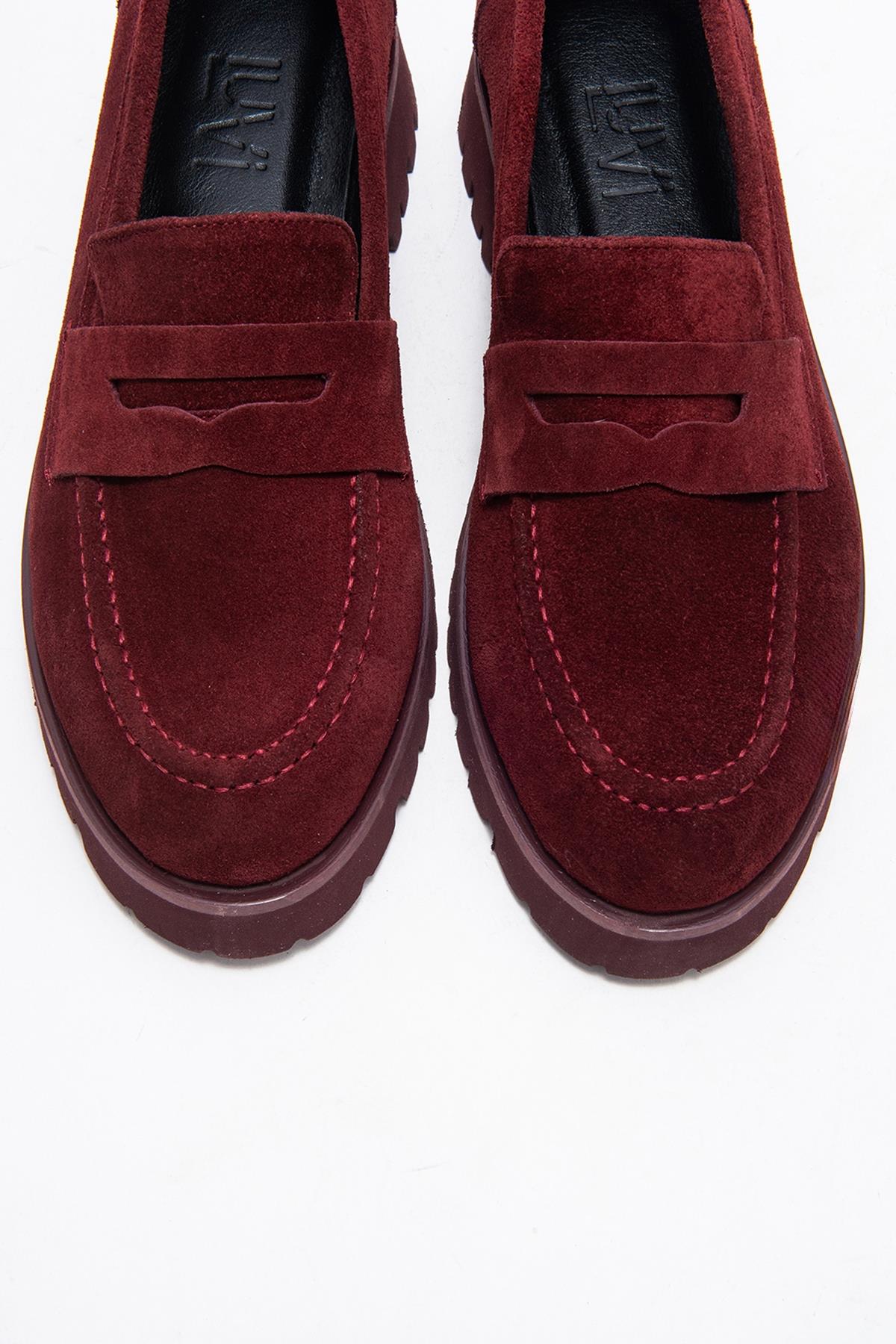 Vionel - Mocasín de gamuza burdeos (Mujer)