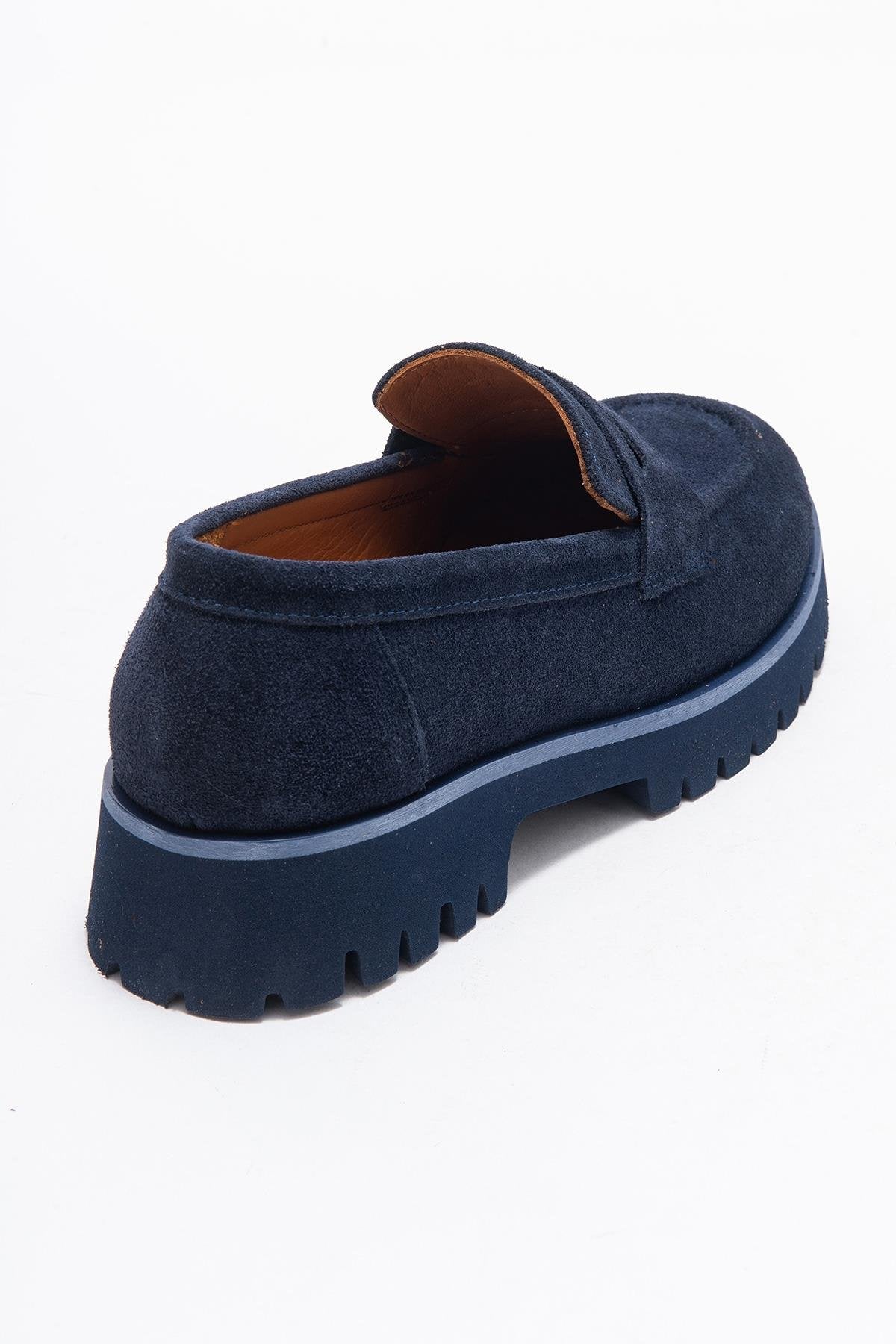 Vionel - Mocasín de cuero de ante azul marino (Mujer)
