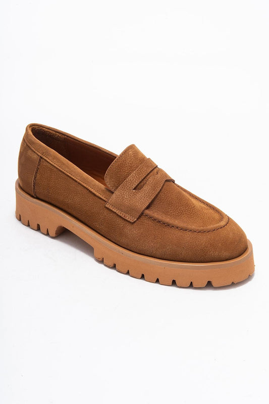 Vionel - Cognac Suede Leather Loafer (Women)