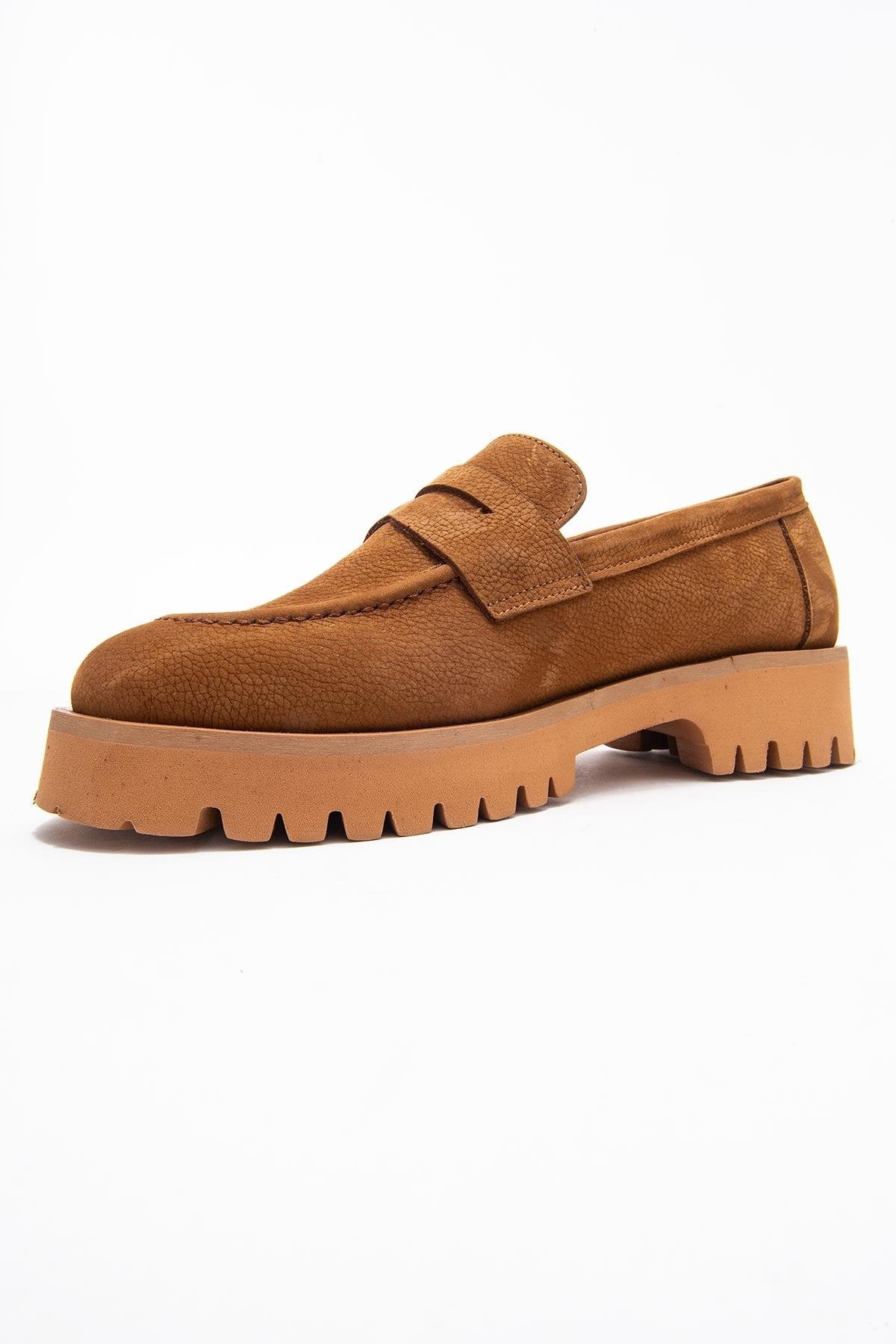 Vionel - Mocasín de cuero de ante color coñac (mujer)