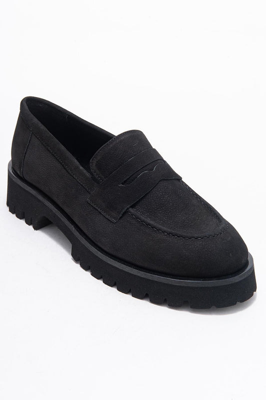 Vionel - Black Suede Leather Loafer (Women)