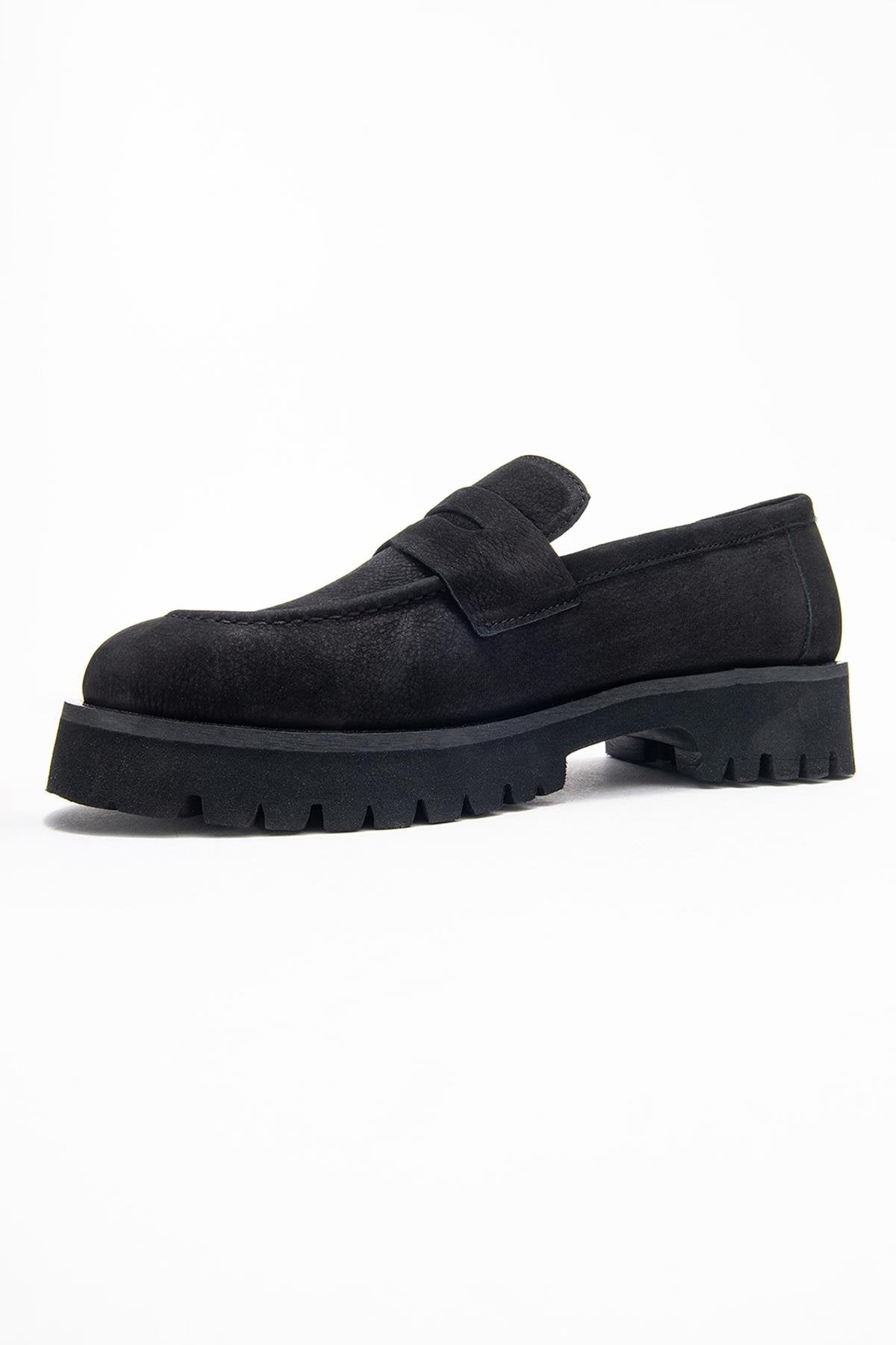 Vionel - Mocasín de cuero de ante negro (Mujer)