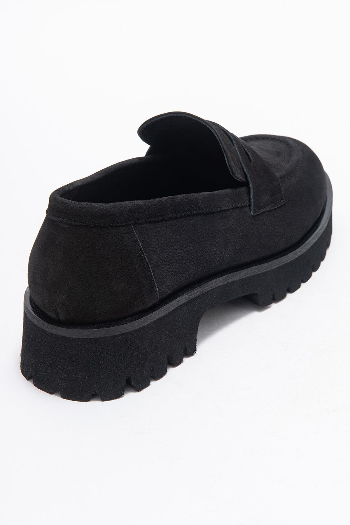 Vionel - Mocasín de cuero de ante negro (Mujer)