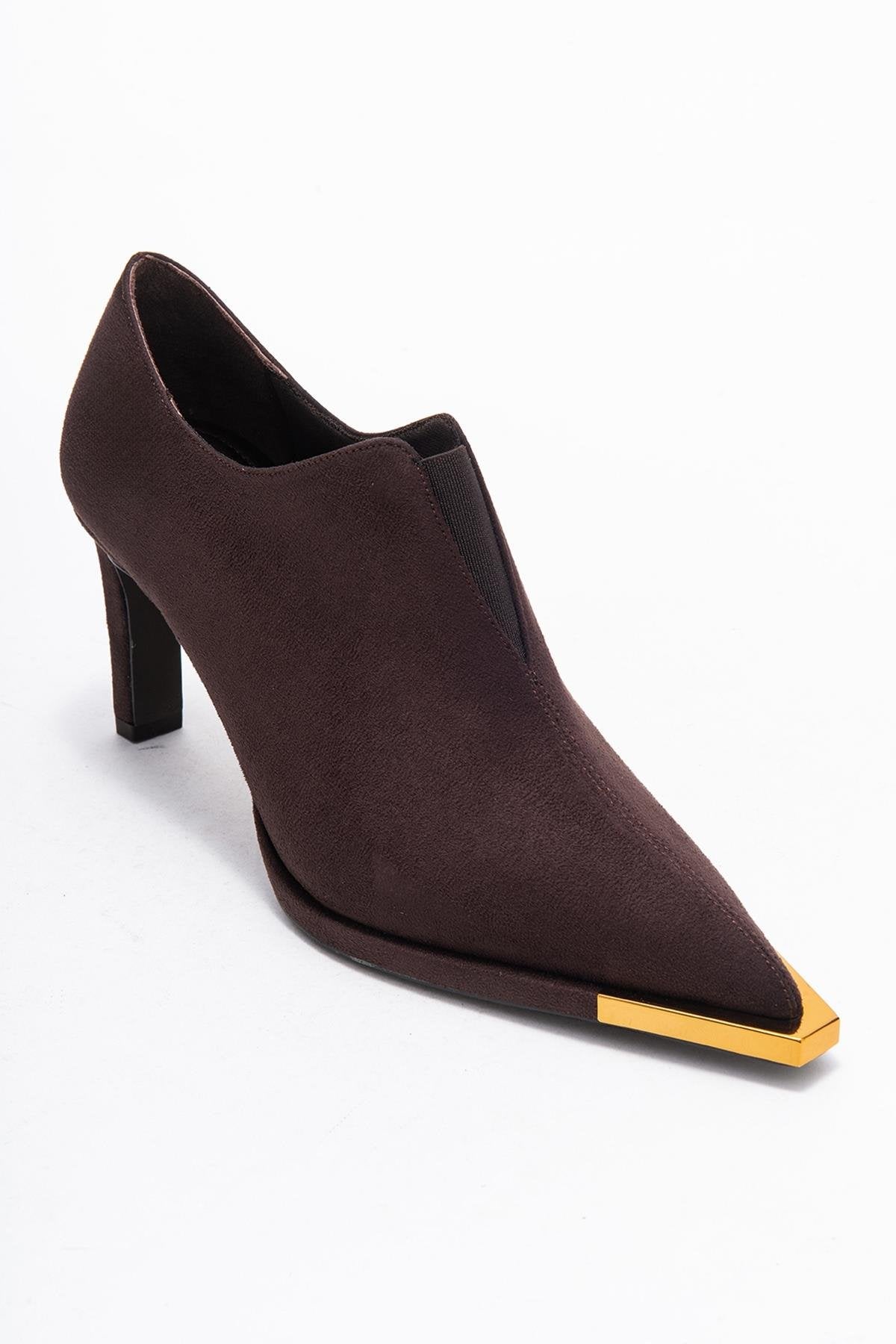 Niva - Zapatos de tacón de punta fina de ante marrón (Mujer)