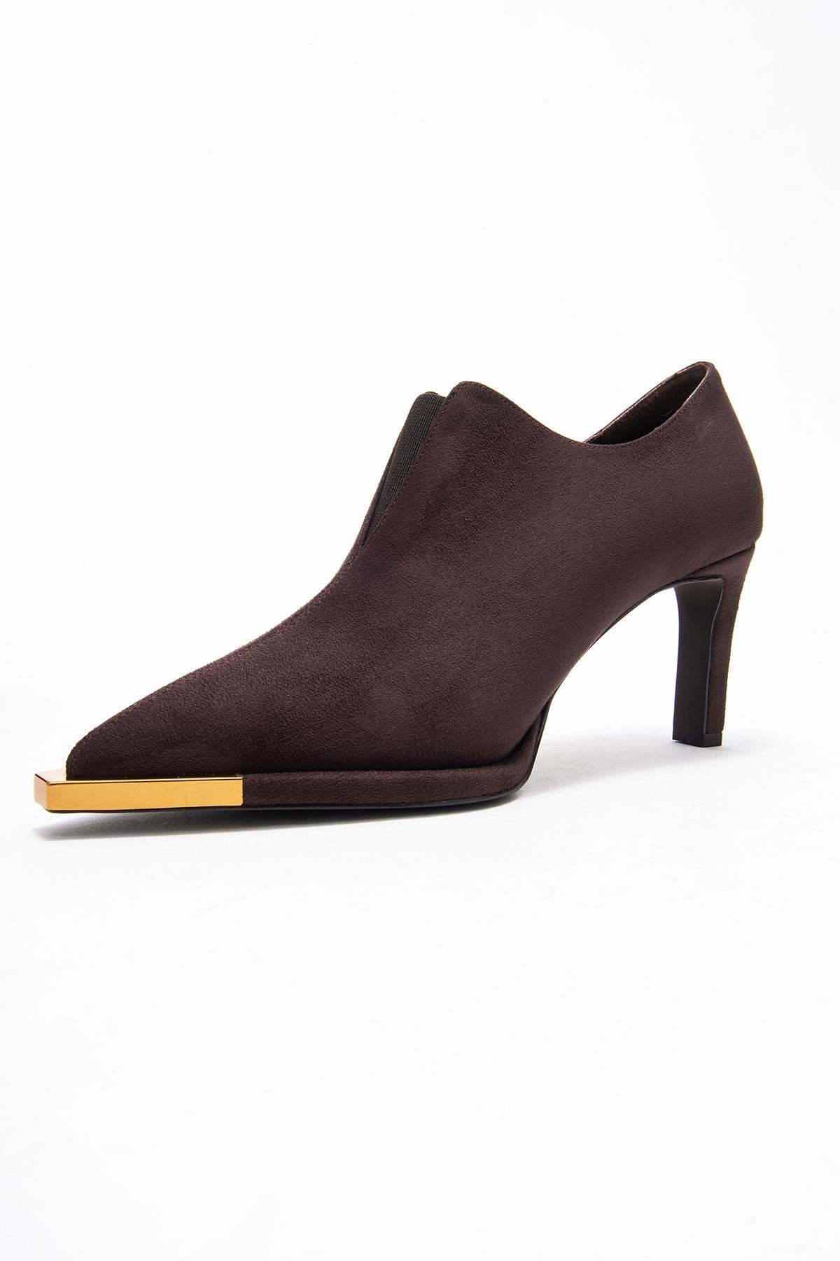 Niva - Zapatos de tacón de punta fina de ante marrón (Mujer)