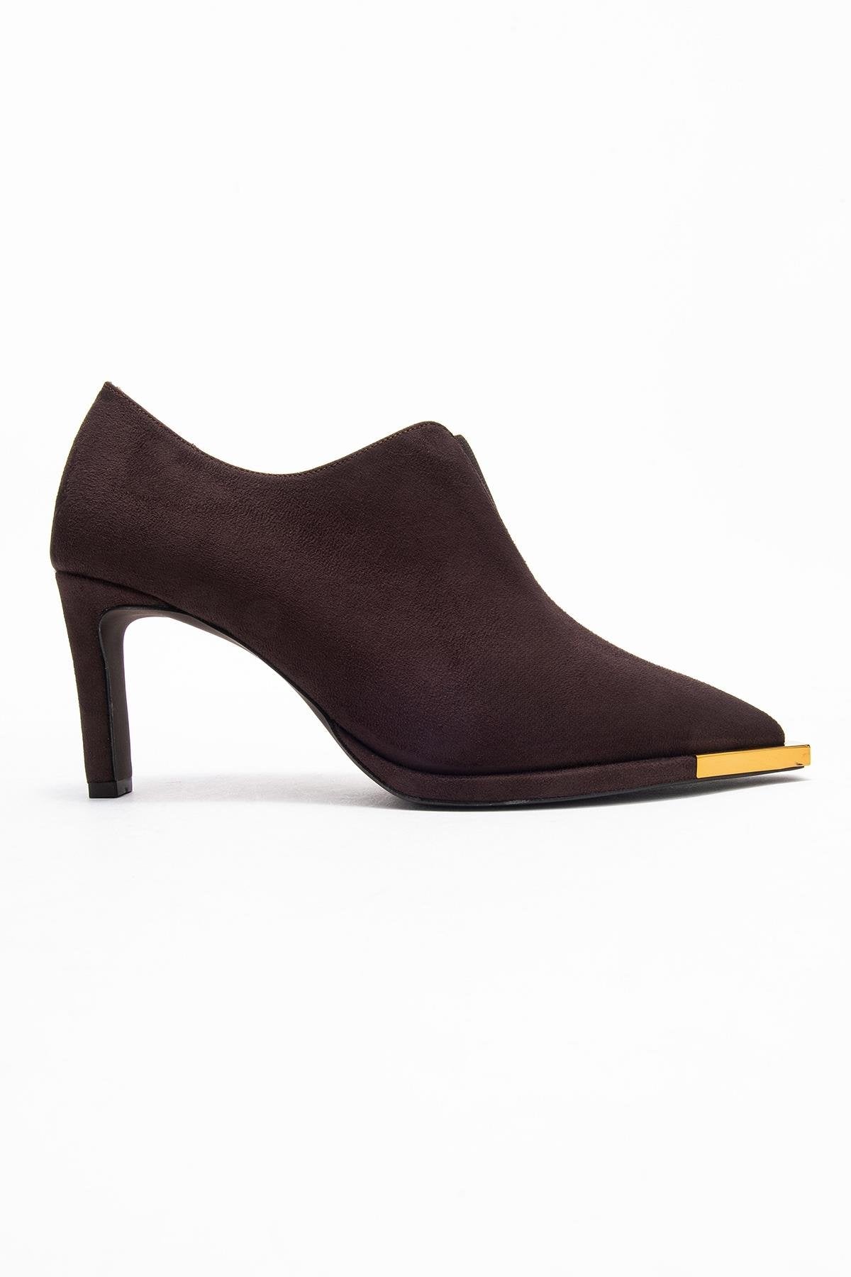 Niva - Zapatos de tacón de punta fina de ante marrón (Mujer)