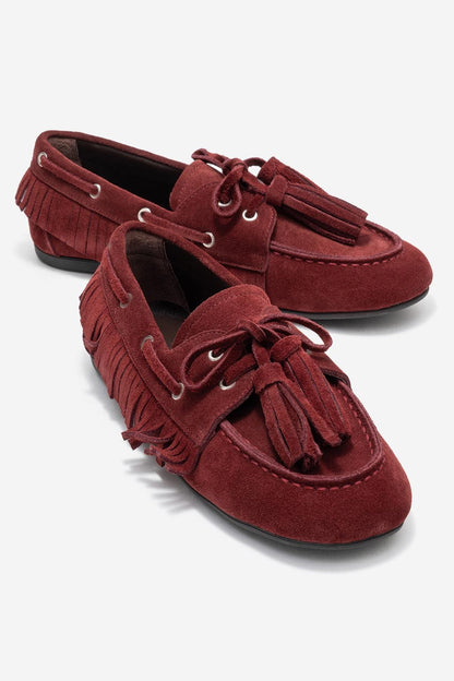 Fenora - Mocasín con borla de ante burdeos (Mujer)
