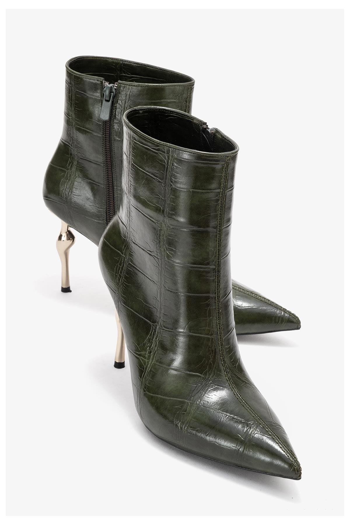 Crista - Green Pointed Toe Bootie (Women)