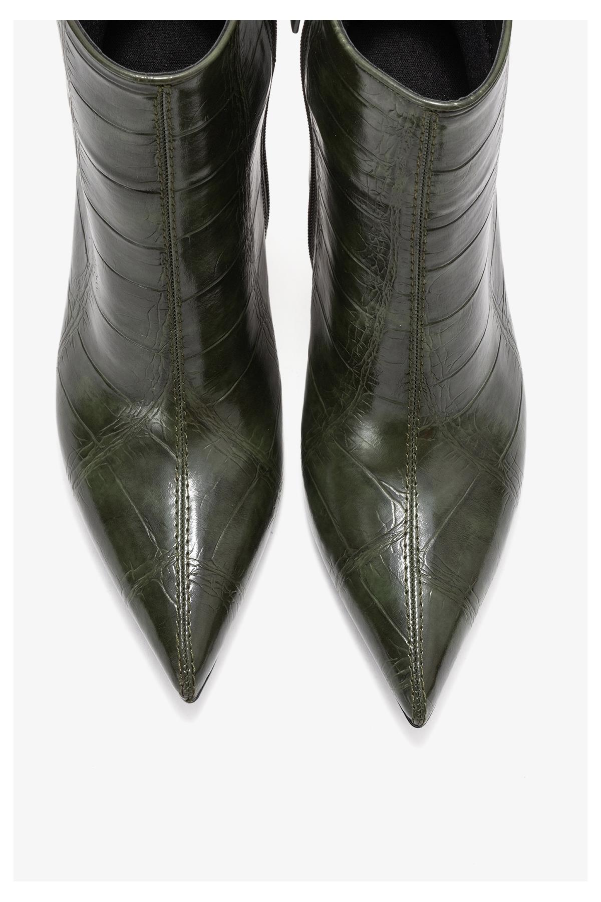 Crista - Green Pointed Toe Bootie (Women)