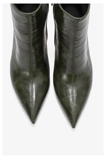 Crista - Green Pointed Toe Bootie (Women)