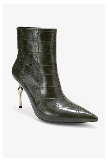 Crista - Green Pointed Toe Bootie (Women)