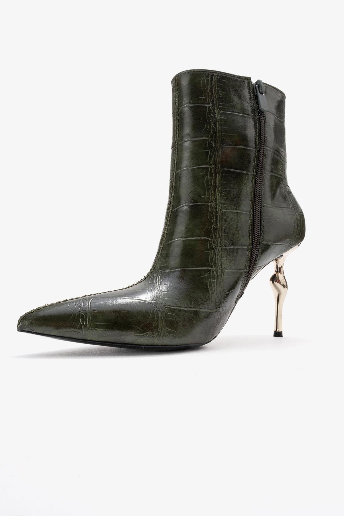 Crista - Green Pointed Toe Bootie (Women)