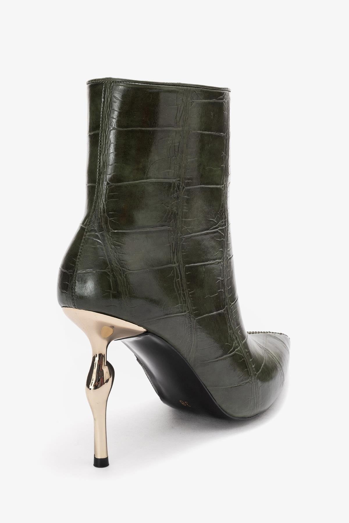 Crista - Green Pointed Toe Bootie (Women)