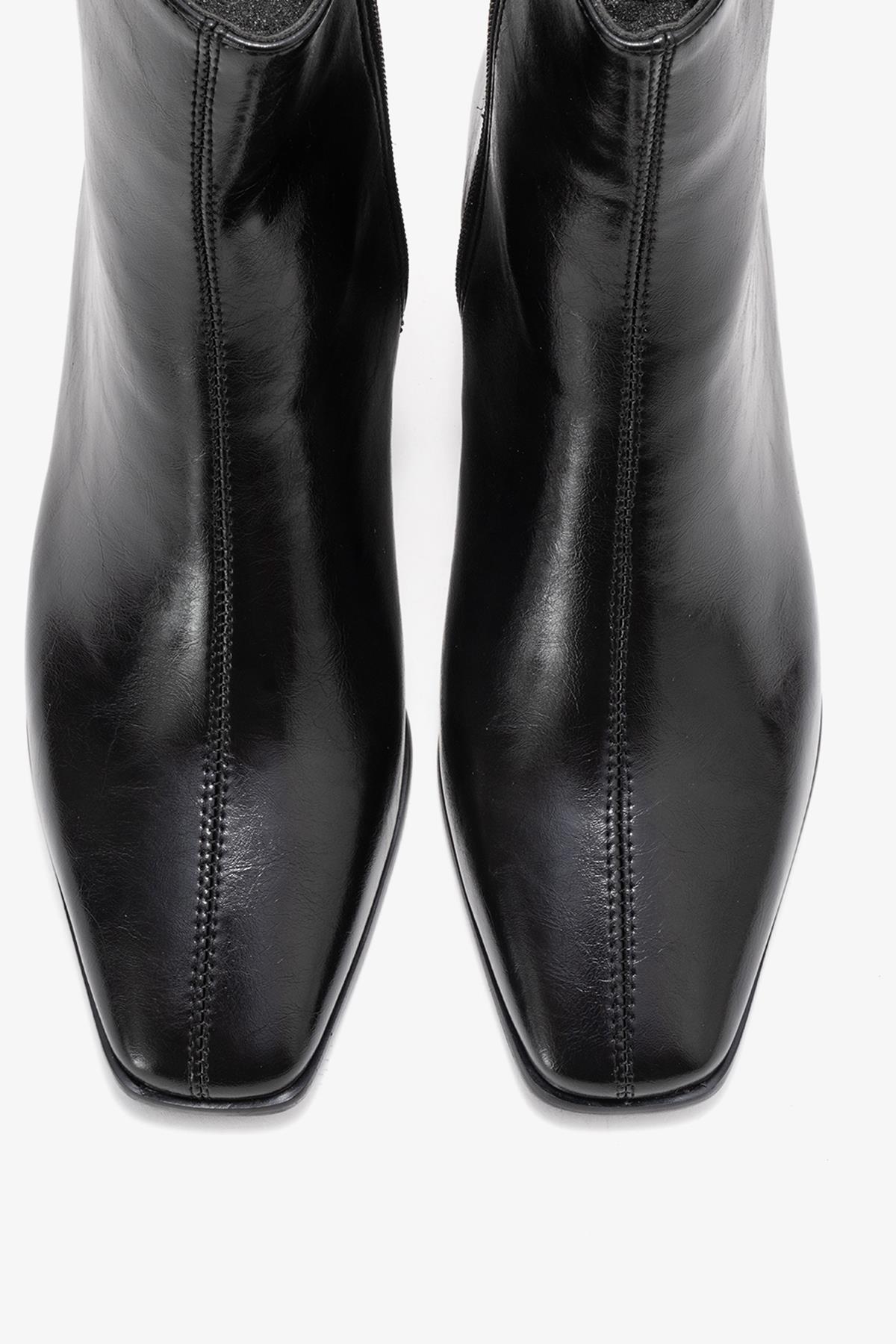 Arven - Bota negra de tacón de bloque (mujer)