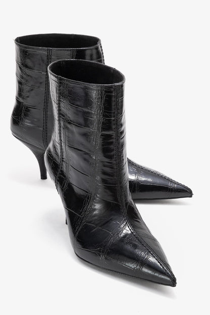 Brivelle - Botín negro estampado con punta (mujer)