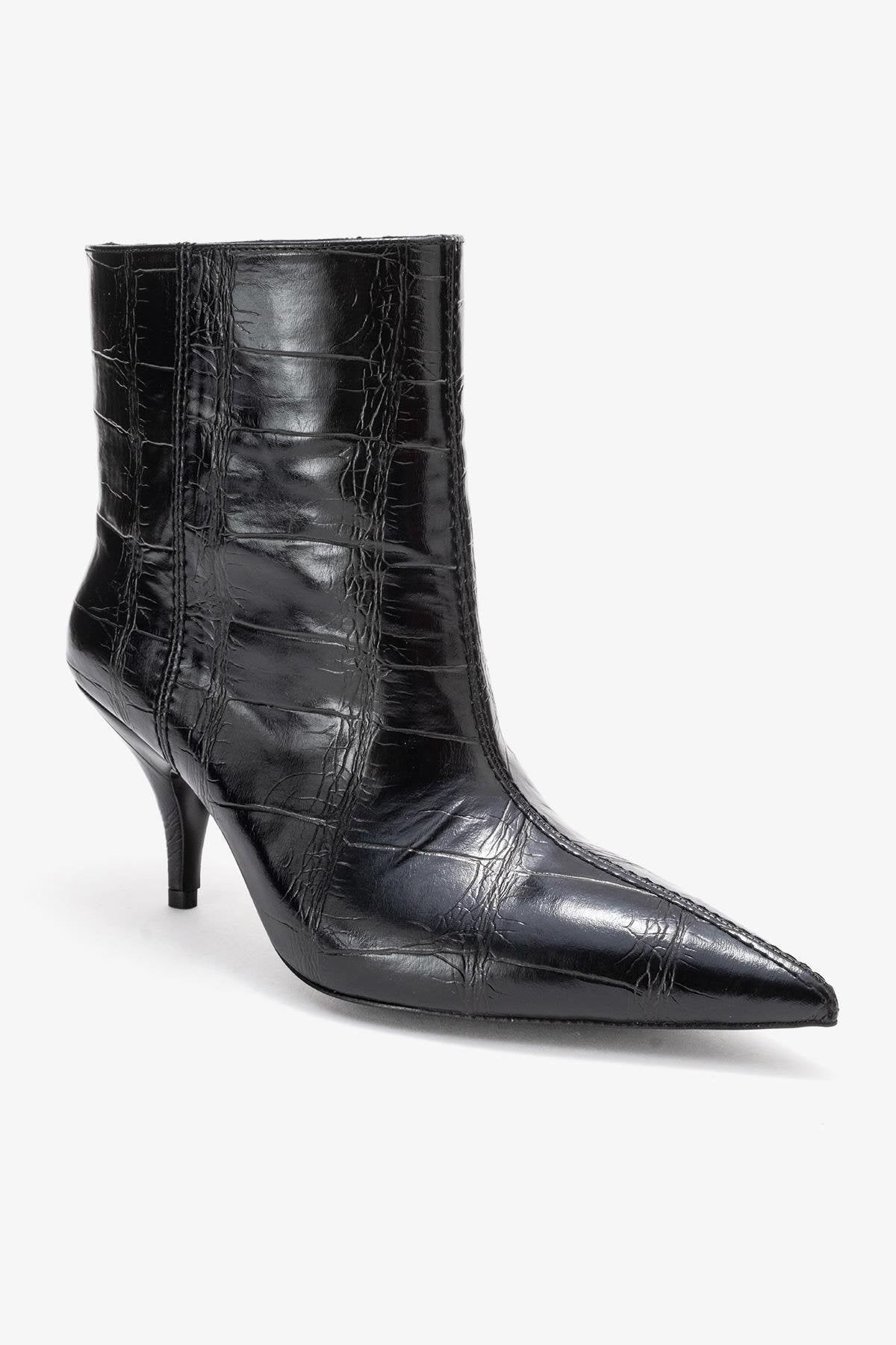 Brivelle - Botín negro estampado con punta (mujer)