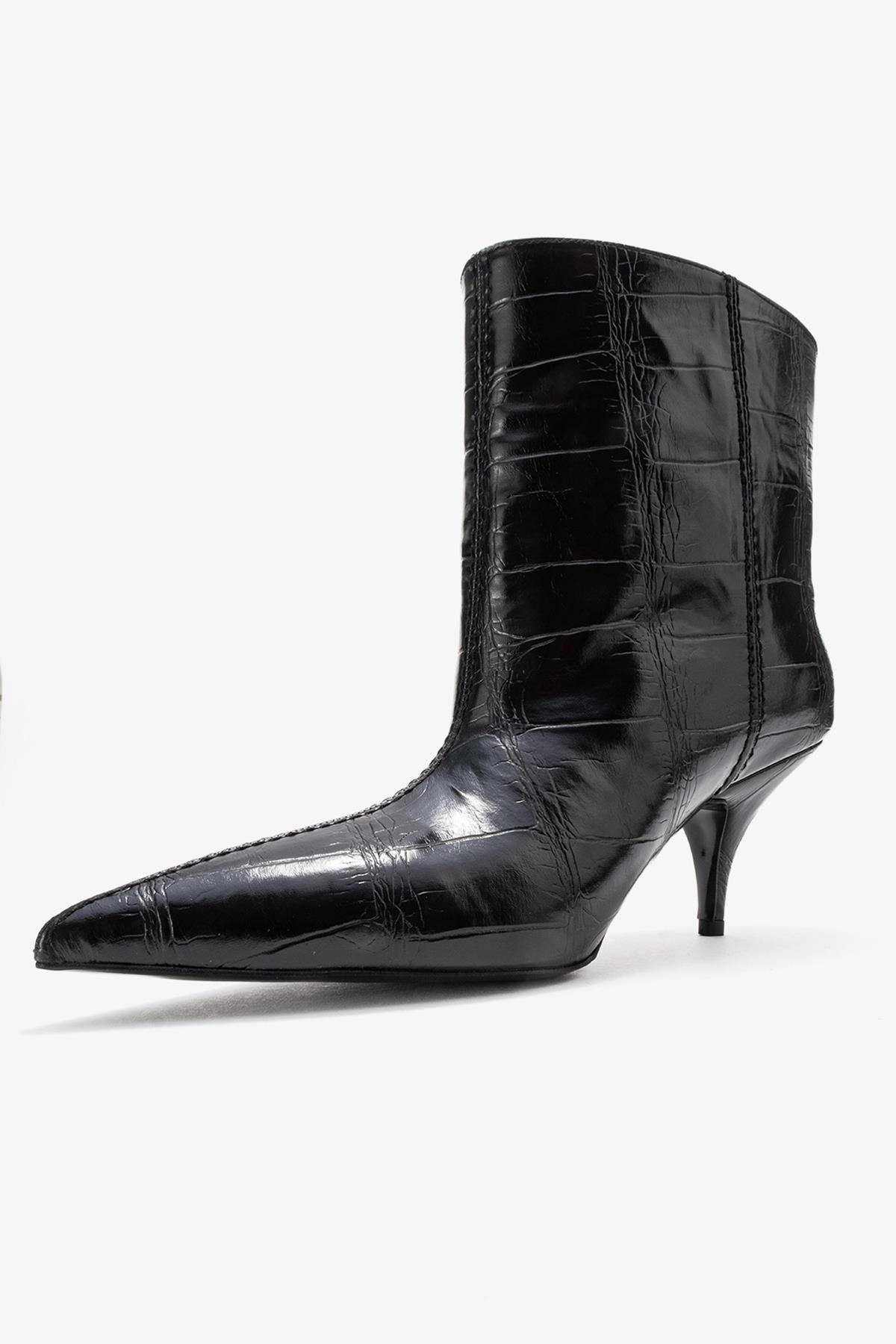 Brivelle - Botín negro estampado con punta (mujer)