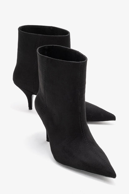 Brivelle - Bota Negra de Tacón Puntiagudo de Ante (Mujer)