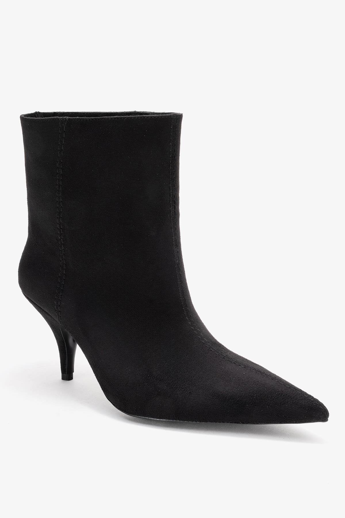 Brivelle - Bota Negra de Tacón Puntiagudo de Ante (Mujer)