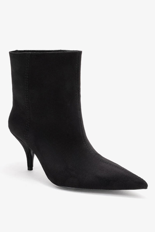 Brivelle - Bota Negra de Tacón Puntiagudo de Ante (Mujer)