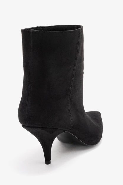 Brivelle - Bota Negra de Tacón Puntiagudo de Ante (Mujer)
