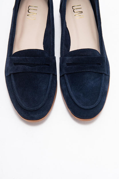 Dorothy - Mocasines de piel de ante azul marino oscuro