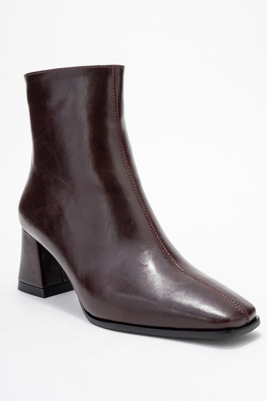 Arven - Burgundy Block Heel Boot (Women)