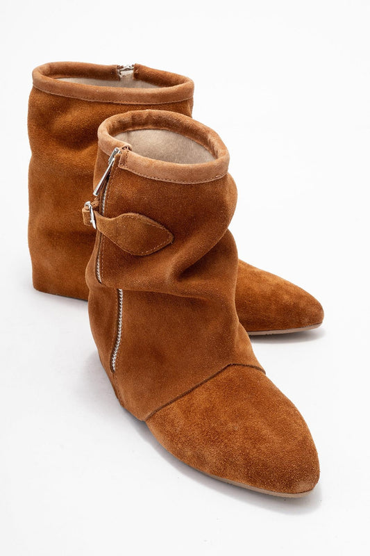 Noar - Bota fruncida de piel genuina con cremallera (mujer)