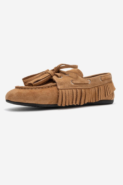 Fenora - Mocasín con Borlas de Ante Color Coñac (Mujer)